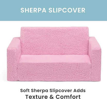 Delta Children Cozee Flip-Out Sherpa 2-in-1 Convertible Sofa to Lounger - Image 6