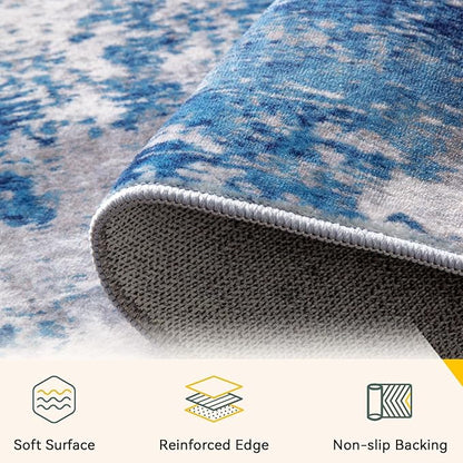 RELEANY Washable Area Rugs 6ft Non-Slip Modern Abstract Soft - Image 5