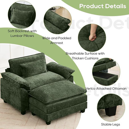 Oprisen 53" Modular Sectional Sofa, Comfy Cloud Couch Sectional Sofa - Image 6