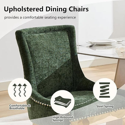 Upholstered Dining Chairs Set of 4, Modern Fabric Side Chairs - Image 4