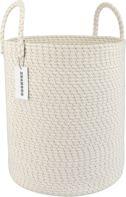 XUANGUO Cotton Rope Laundry Basket Hamper by XUANGUO