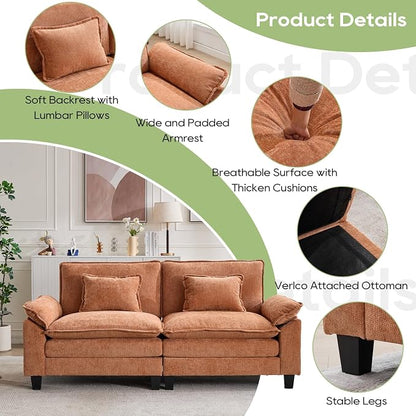 Oprisen 86" Modular Sectional Sofa, Comfy Cloud Couch Sectional Sofa, Chenille - Image 5