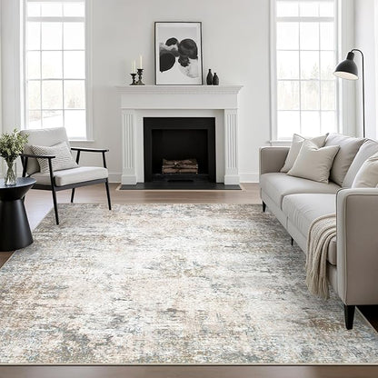 6x6 Area Rug Living Room Rug: Washable Modern Abstract Soft Thin Rug Indoor by FXRHLP