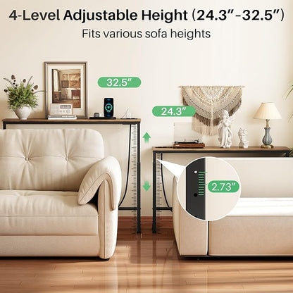 Kitstorack 102.3" Extra Long Behind Couch Table, Adjustable Height Narrow - Image 4