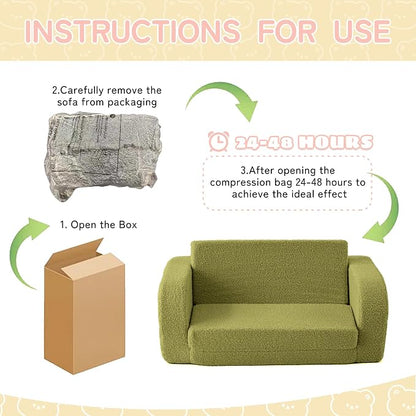 Toddler Couch, 2-in-1 Toddler Chairs Comfy 1-3 Years Old, Toddler Chair - Image 7