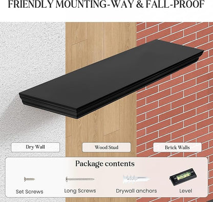 Fun Memories Floating Shelves 55 Inch Long, 9.3 Inch Deep Classic Crown Molding - Image 6