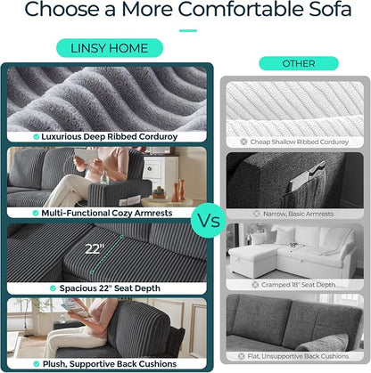 LINSY HOME Sectional Sleeper Sofa Pull Out Couches - Image 5
