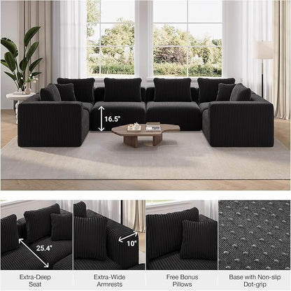 Novilla 70.8" Modular Sectional Sofa, Modern Cloud Sectional Couch - Image 7