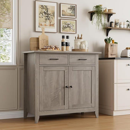 HORSTORS Kitchen Storage Cabinet, Modern Farmhouse Buffet Cabinet - Image 2