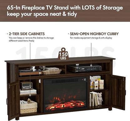 YESHOMY Fireplace TV Stand for Television up to 65+ Inch - Image 3