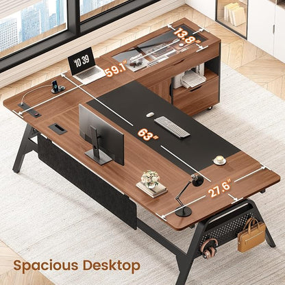 SEDETA L Shaped Computer Desk - Image 4