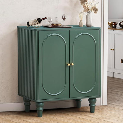 ORRD Fluted Storage Cabinet, Modern Credenza Wooden Accent Sideboard Buffet - Image 5