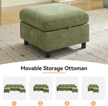 WUTUTUEE 25" Square Storage Ottoman - Image 5