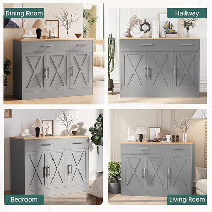 Shintenchi Modern Farmhouse Sideboard Buffet Cabinet - Image 4