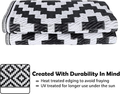 SAND MINE Waterproof Outdoor Rug 4x6 ft, Plastic Reversible Rug, Modern Area Rug - Image 4