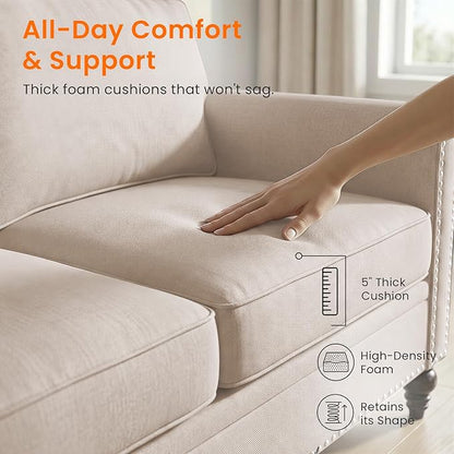 Living Room Sofa Sets 3 Piece, Modern 3 Seater Sofa and Loveseat Couch and - Image 4