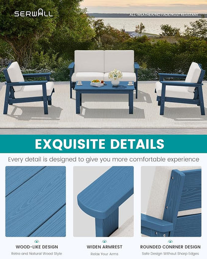 SERWALL HDPE Outdoor Patio Loveseat - Image 4
