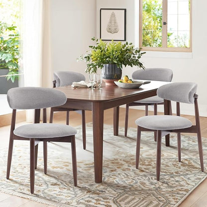 COLAMY Wooden Dining Chairs Set of 4, Modern Fabric Upholstered Dining Room by COLAMYHOME