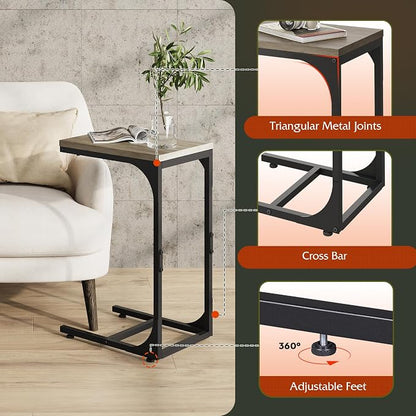 WLIVE C Shaped End Table, Small Couch Side Tables - Image 6