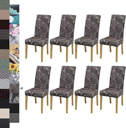 BIETYONE Stretch Dining Chair Covers Set of 8, Soft Removable Washable Kitchen by BIETYONE