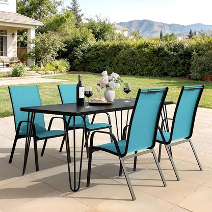 JEAREY Patio Dining Chairs Set of 4, Outdoor Stackable Dining Furniture Set - Image 8