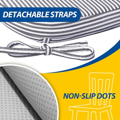 AAAAAcessories D-Shaped Chair Cushions, Featuring Ties and Removable, - Image 5