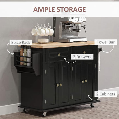 HOMCOM Kitchen Island Cart - Image 5