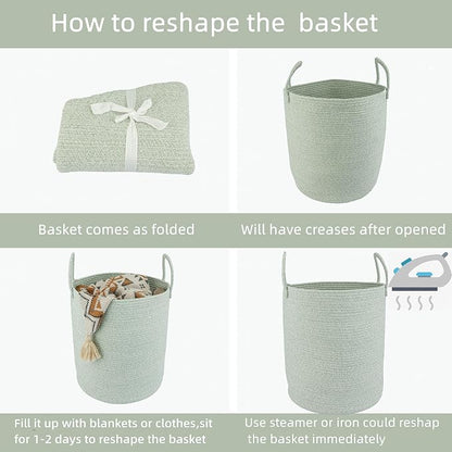 XUANGUO Cotton Rope Laundry Basket Hamper - Image 7