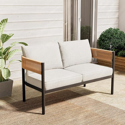 Gand Patio Outdoor Loveseat, Wicker Conversation Set by GrandPatio