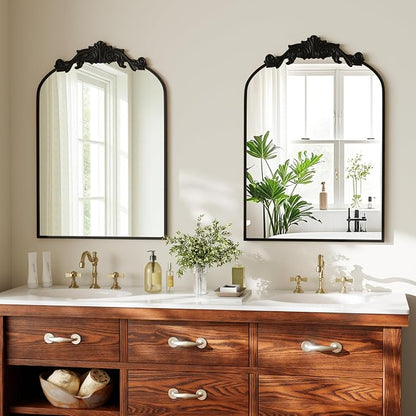 VooBang Vintage Arched Bathroom Mirror, 24x36 Inch Retro Wall Mounted Vanity - Image 5