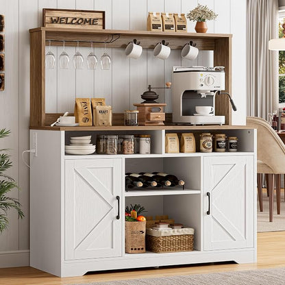 IRONCK 58" Farmhouse Coffee Bar Cabinet - Image 3