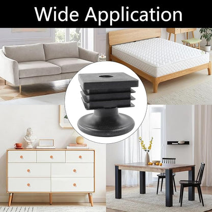 8Pcs Adjustable Leveling Feet 38 x 38mm Square Insert Kit Furniture Glide - Image 7