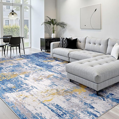 RELEANY Washable Area Rugs Square 10ft Non-Slip Modern Abstract Soft - Image 9