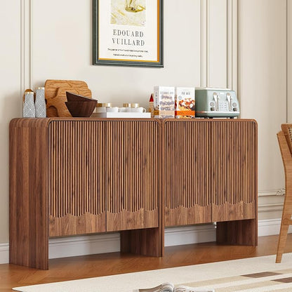FurSch Fluted Sideboard Buffet Cabinet, Mid Century Modern Storage Cabinet - Image 3