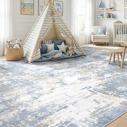 RELEANY Washable Area Rugs 6'x9' Non-Slip Modern Abstract Soft - Image 4