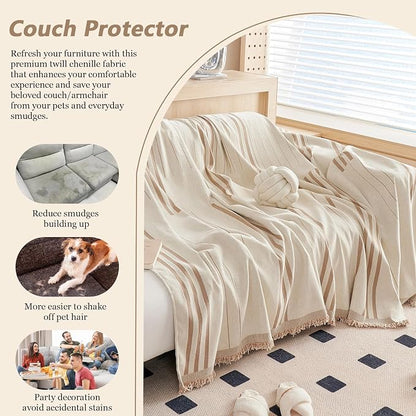 DREAMINGO Armchair Cover Washable Chenille Sofa Protector - Image 5