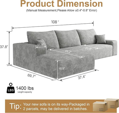 AUGOP 108" Sectional Couches for Living Room Modern Modular Sofa - Image 2