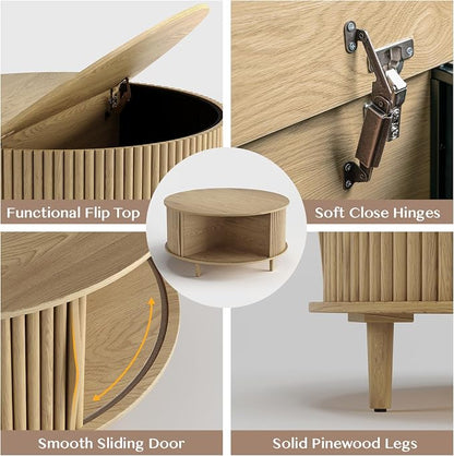 SULIVES Round Coffee Table - Image 3
