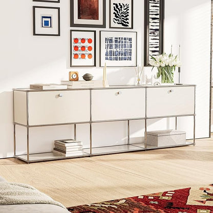 Modern Storage Cabinet Sideboard Versatile Free-Standing Organizer Cabinets - Image 2