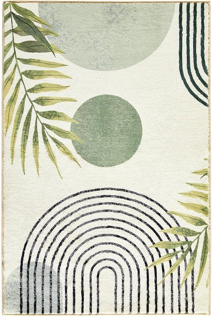 RoomTalks Boho Green Cute Bathroom Rugs Bath Mat Non Slip Washable, Modern - Image 7