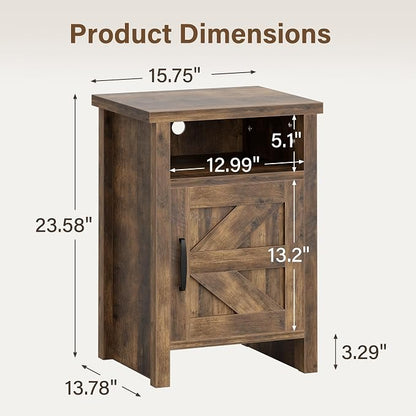 JUMMICO Farmhouse Nightstand, Modern Bedside Table - Image 7