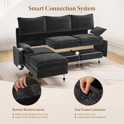 Vesgantti 108" Modular Cloud Couch, Deep Seat Sectional Sofa - Image 6