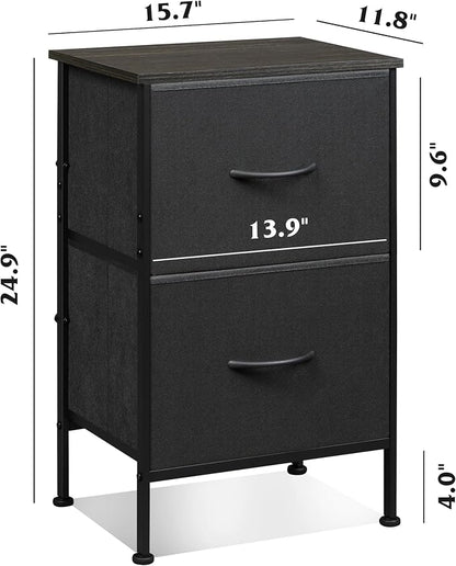 WLIVE Nightstand Set of 2, 2 Drawer Dresser - Image 3