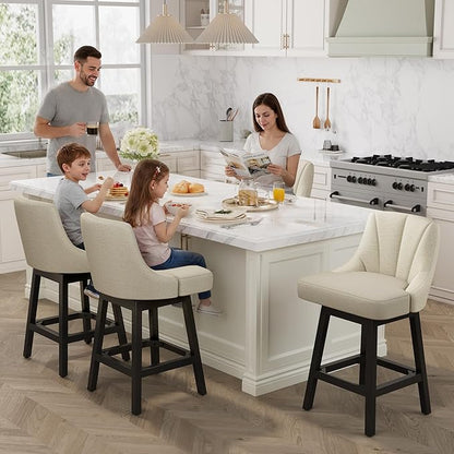 YaFiti Swivel Bar Stools Set of 3, 26 Inch Counter Height Bar Stools - Image 2