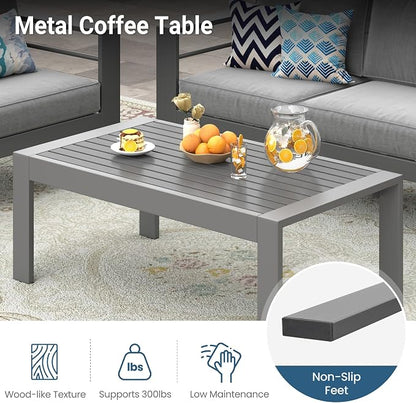 Wisteria Lane Metal Patio Furniture Sofa, All-Weather Outdoor Couch - Image 7