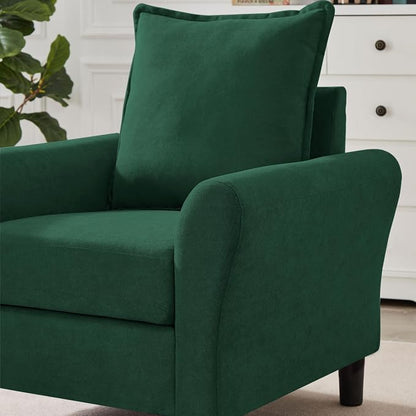 Mid-Century Accent Chair, Modern Linen Fabric Armchair - Image 6