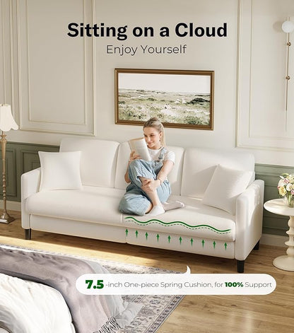 Welzona 83" Couches for Living Room, Teddy Sofa Couch, Comfy Sofas for Living - Image 3