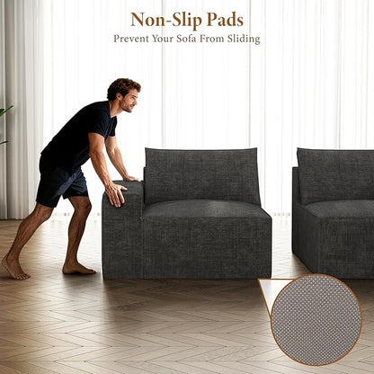 Vesgantti 114" Modular Boneless Couch, Modern 3 Seater Sectional Sofa - Image 6