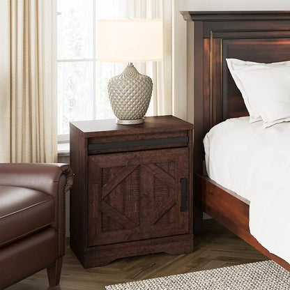 WAMPAT 24.3" H End Table for Living Room, Rustic Nightstand - Image 4