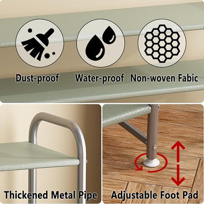 INGIORDAR Shoe Rack 3 Tier Long Storage Organizer Wide Metal Shoe Shelf - Image 6
